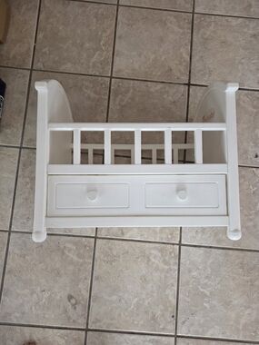 BITTY baby White Plastic Doll Bed with Drawer